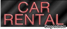 Load image into Gallery viewer, &quot;Car Rental&quot; Neon Sign : 216, Background Material=Black Plexiglass
