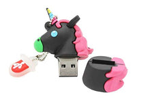 Load image into Gallery viewer, 2.0 Unicorn Black Pink Horse 32GB USB External Hard Drive Flash Thumb Drive Storage Device Cute Novelty Memory Stick U Disk Cartoon
