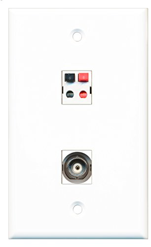 RiteAV - 1 Port BNC 1 Port Speaker Wall Plate - Bracket Included
