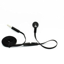 Load image into Gallery viewer, Flat Wired Headset MONO Handsfree Earphone Mic Single Earbud Headphone [3.5mm] [Black] for ASUS ZenFone Max Plus M1 - Blackberry DTek50 - BLU Advance 5.0
