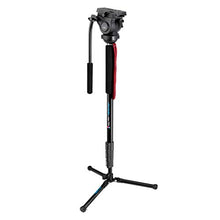 Load image into Gallery viewer, Acebil Aluminum Video Monopod Kit, Includes MPBS Monopod Floor Spreader with Pivot Ball, H605 Head, Quick Release Slide Plate, S-3 Carrying Case
