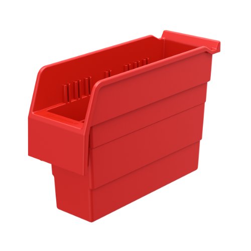 Akro-Mils 30840 ShelfMax 8 Plastic Nesting Shelf Bin Box, 12-Inch x 4-Inch x 8-Inch, Red, 16-Pack