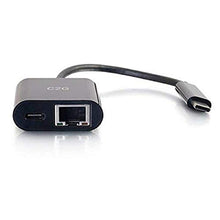 Load image into Gallery viewer, C2G USB Adapter, Ethernet Adapter with Power, Black, Cables to Go 29749
