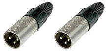 Load image into Gallery viewer, 2 - Genuine Neutrik NC3MX 3 Pin Male XLR Mic Connector Nickel w/Silver Contact
