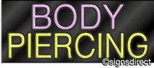 Load image into Gallery viewer, &quot;Body Piercing&quot; Neon Sign : 163, Background Material=Clear Plexiglass
