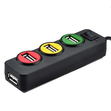 Load image into Gallery viewer, FASEN P-1030 Traffic Light Style 4-Port USB 2.0 HUB - Black((Assorted Colors)) , White
