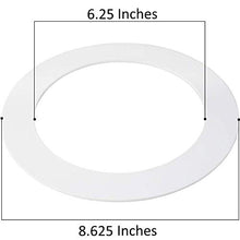 Load image into Gallery viewer, 5 Pack White Plastic Trim Ring for 8&quot; Inch Recessed Can Down Light Oversized Lighting Fixture
