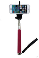 PYSICAL(TM) Extendable Self Portrait Selfie Handheld Stick Monopod With Smartphone Adajustable Holder For iPhone Samsung Camera With 1/4 Inch Screw Hole, Pink