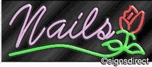 Load image into Gallery viewer, &quot;Nails&quot; Neon Sign w/Graphic : 363, Frame Material=Clear Plex
