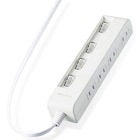 ELECOM Energy Saving Power Strip with Individual switches 4 Outlet 1m [White] T-E5C-2410WH (Japan Import)