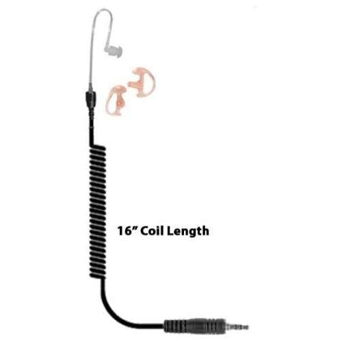 Ear Phone Connection Fox 3.5mm Threaded Surveillance Earphone With Clear Short Tube (Ep1013 Xcst) Rt