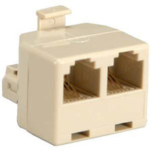 Load image into Gallery viewer, RJ11(6P4C) 1M/2F Modular T Adapter, Ivory Color
