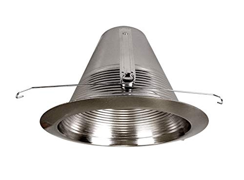 Nicor Lighting 6 Inch Nickel Wet Location Rated Cone Baffle Trim, Fits 6 Inch Housings (17550 Ankwl)