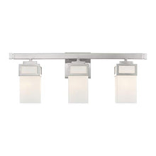 Load image into Gallery viewer, Livex 10083-91 Contemporary Modern Three Light Bath Vanity from Harding Collection in Pwt, Nckl, B/S, Slvr. Finish, Brushed Nickel
