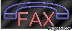 Fax Neon Sign w/Graphic, Background Material=Clear Plexiglass