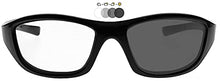 Load image into Gallery viewer, Photocromic Safety Glasses in Sleek Black Nylon Frame ANSI Z87+ Approved
