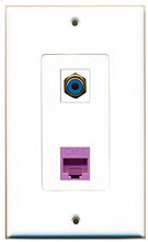 Load image into Gallery viewer, RiteAV - 1 Port RCA Blue 1 Port Cat6 Ethernet Purple Decorative Wall Plate - Bracket Included
