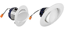 Load image into Gallery viewer, SYLVANIA General Lighting 70395 Ultra 4&quot; Gimbal (Tilting) Recessed Downlight Kit, 50W Equivalent LED Lamp, 3000K (Warm White), White
