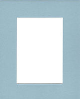 Pack of (2) 22x28 Acid Free White Core Picture Mats Cut for 18x24 Pictures in Sheer Blue