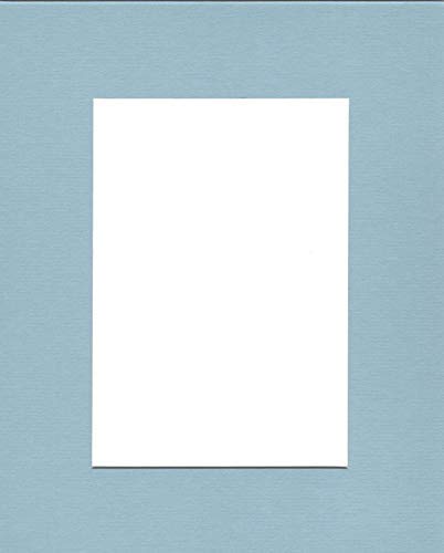 Pack of (2) 22x28 Acid Free White Core Picture Mats Cut for 18x24 Pictures in Sheer Blue