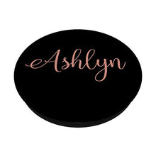 Load image into Gallery viewer, Ashlyn Personalized Blush Pink and Black Custom Name PopSockets Grip and Stand for Phones and Tablets
