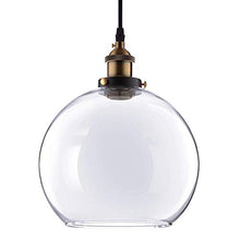 Load image into Gallery viewer, AMPERSAND SHOPS Globe-Shaped Ceiling-Mounted Hanging Vintage Pendant Pub Light 9.4&quot; Diameter Glass Shade (Clear)
