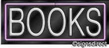 Load image into Gallery viewer, &quot;Books&quot; Neon Sign : 213, Background Material=Black Plexiglass
