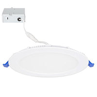 Maxxima 6 in. Dimmable Slim Round LED Downlight, Flat Panel Light Fixture, Recessed Retrofit, 1050 Lumens, Neutral White 4000K, 14 Watt, Junction Box Included