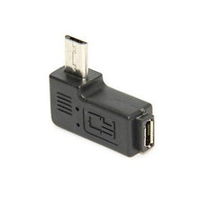 Load image into Gallery viewer, 9mm Long Connector 90 Degree Left Angled Micro USB 2.0 5Pin Male to Female Extension Adapter
