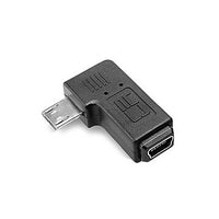 FASEN 9mm Long Connector 90 Degree Left Angled Micro USB 2.0 5Pin Male to Mini USB Female Extension Adapter