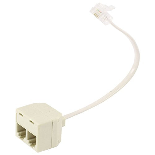 uxcell RJ11 6P4C Male Plug to 2 Ports 6P4C Female Phone Wire Splitter