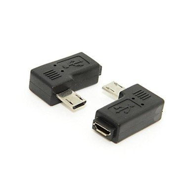 9mm Long Connector 90 Degree Left Angled Micro USB 2.0 5Pin Male to Female Extension Adapter