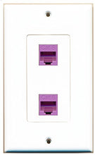 Load image into Gallery viewer, RiteAV - 2 Port Cat6 Ethernet Purple Decorative Wall Plate - Bracket Included

