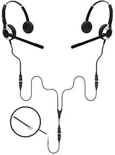 Load image into Gallery viewer, Headset Training Solution (Includes 2 x TruVoice HD-550 Premium Double Ear Headsets with Noise Canceling Microphone,Training Cord and Smart Lead - Works with 99% of Phones with RJ9 Headset Port)
