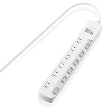 Load image into Gallery viewer, ELECOM Power saving power strip Thunder guard with switches swing plug 6 outlet 2m [White] T-E7A-2620WH(Japan Import)
