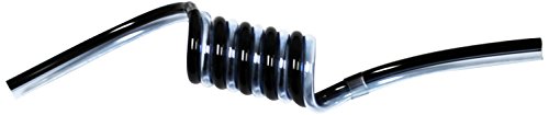 Technibond 2MPS-08M-10-01 Spiral Bonded Pneumatic Tubing, 8 mm OD, 5 mm ID, 910 mm Working Length, Two Bore, Polyurethane, Black and Clear Blue