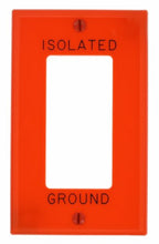 Load image into Gallery viewer, Leviton 80401-IG 1-Gang Decora/GFCI Device Wallplate, Hot Stamped Isolated Ground, Orange
