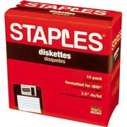 Load image into Gallery viewer, Staples 3.5&quot; Formatted Diskettes, Ibm Ds Hd, Black, Pack Of 10

