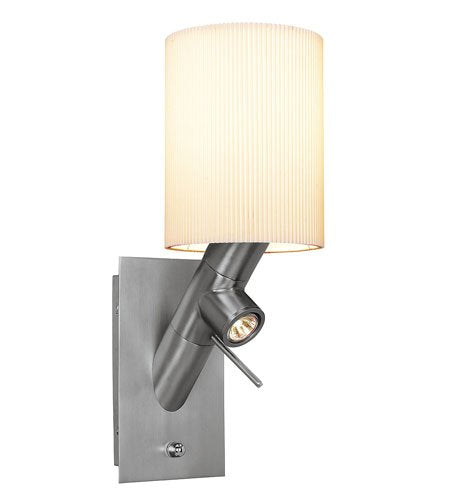Access Lighting - 70001-BS/CLS: Dream - 1 Light Wall Fixture & Task Lamp - Brushed Steel Finish/Cream Linen Shade
