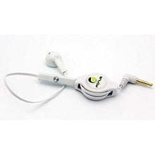 Load image into Gallery viewer, Retractable Headset Mono Hands-Free Earphone w Mic Single Earbud Headphone Earpiece Wired [3.5mm] [White] for Sprint Samsung Galaxy S5 Sport (SM-G860P) - Sprint Samsung Galaxy S6 (SM-G920P)
