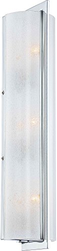 Minka Lavery Wall Light Fixtures 4393-77 Clarte Reversible Glass Bath Vanity Lighting, 3 Light, 180 Watts, Chrome