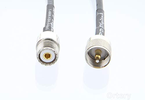 MPD Digital Genuine Times Microwave LMR-240-Ultraflex RF Antenna Extension Cable with UHF PL259 & SO239 Connectors, 20FT