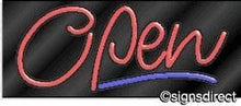 Load image into Gallery viewer, &quot;Open&quot; Neon Sign : 487, Background Material=Clear Plexiglass
