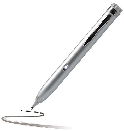 Navitech Silver Fine Point Digital Active Stylus Pen Compatible with Microsoft Surface Pro 4 / Microsoft Surface Book