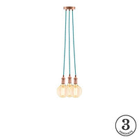 Turquoise Hanging Light Fixture. Eclectic Turquoise w/Vintage Copper 3 Pendant Chandelier