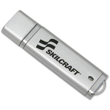 Load image into Gallery viewer, SKILCRAFT USB Flash Drive, Password Protected, 2GB, Silver
