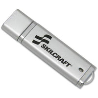 SKILCRAFT USB Flash Drive, Password Protected, 2GB, Silver