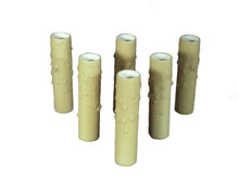 Load image into Gallery viewer, Set of 6 pc. 4&quot; Tall Ecru Candelabra Base 3/4&quot; Inner Dia Beeswax Chandelier Candle Covers/Sleeves, Chandelier socket cover/sleeve
