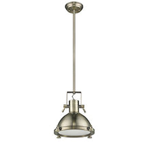 Load image into Gallery viewer, Chloe CH58024AB13-DP1 13&quot; Shade Industrial-Style 1 Light Antique Brass Ceiling Mini Pendant, 11.2 x 12.6 x 12.6, Gold
