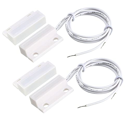 uxcell 30pcs MC-38 Surface Mount Wired NC Door Sensor Alarm Magnetic Reed Switch White